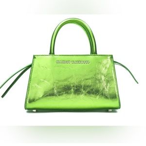 Brandon Blackwood Green Metallic Cracked Leather Bag